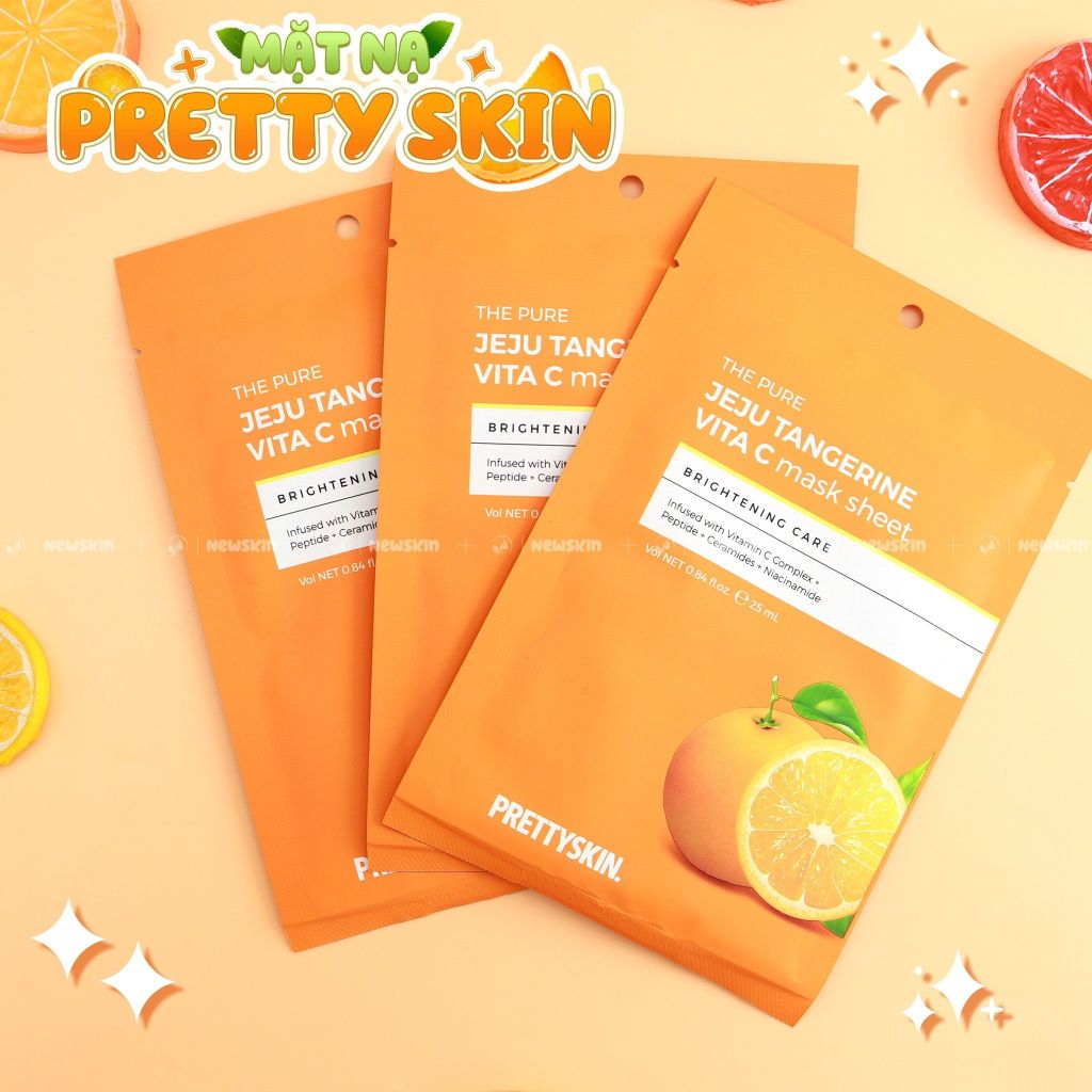 Mặt Nạ Dưỡng Sáng Da Prettyskin The Pure Jeju Tangerine Vita C