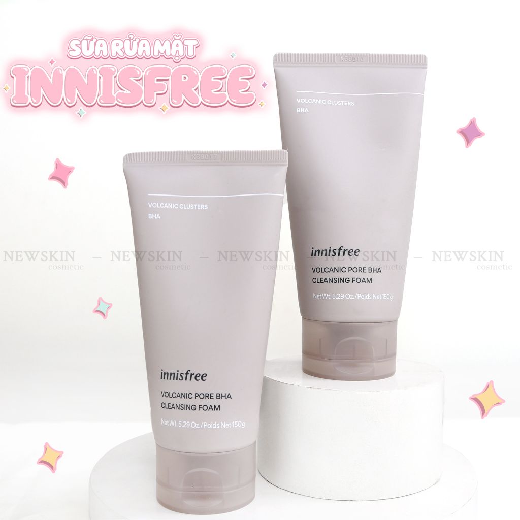 Sữa Rửa Mặt Se Khít Lỗ Chân Lông, Giảm Bã Nhờn Innisfree Volcanic BHA Pore Cleansing Foam