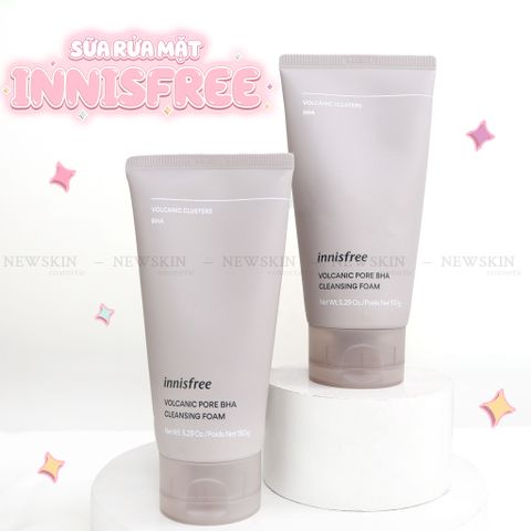 Sữa Rửa Mặt Se Khít Lỗ Chân Lông, Giảm Bã Nhờn Innisfree Volcanic BHA Pore Cleansing Foam