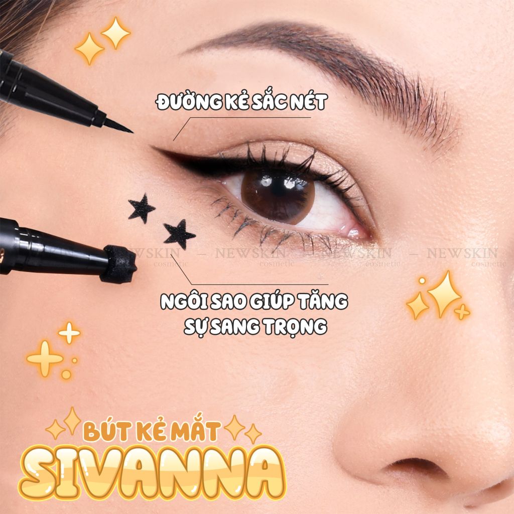 Kẻ mắt nước Sivanna Colors Double - Headed Liquid Eyeliner Stamp Pen HF9048