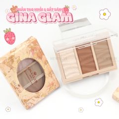 Phấn Tạo Khối 3 Ô Gina Glam Natural Light And Shadow Three Color Contour Powder