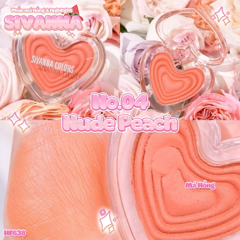Phấn Bắt Sáng và Má Hồng Sivanna Colors Sweethearts Perfect Flush Blush HF638