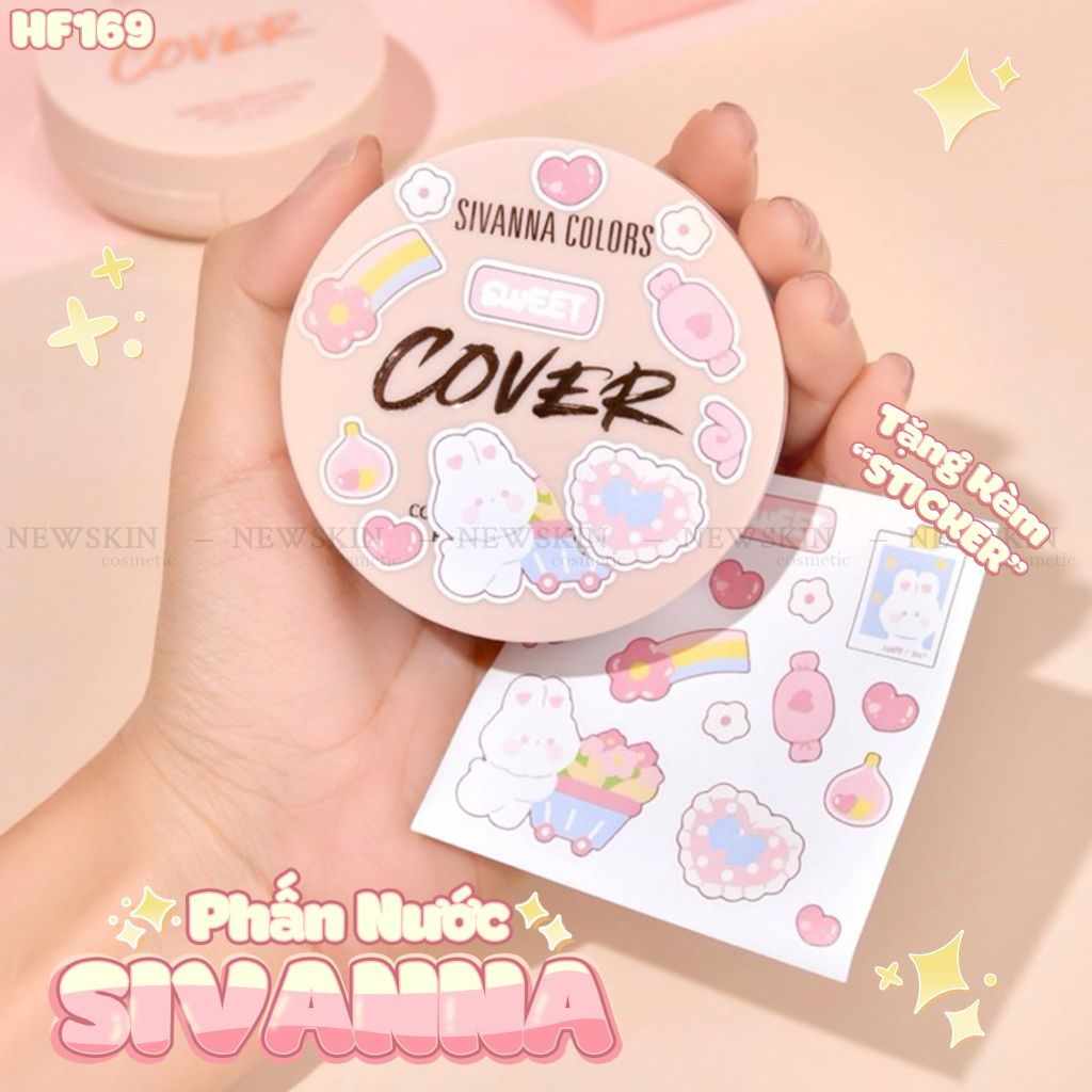 Phấn Nước Che Phủ Cao, Căng Bóng Da Sivanna Colors Coverall Brightening Perfect Cushion SPF 35 Pa+++