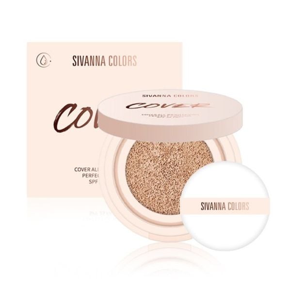 Phấn Nước Che Phủ Cao, Căng Bóng Da Sivanna Colors Coverall Brightening Perfect Cushion SPF 35 Pa+++