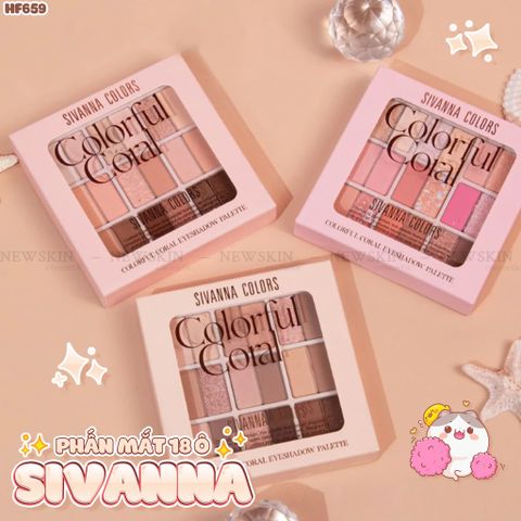 Phấn mắt 18 Ô Sivanna Colorful Coral Eyeshadow Palette HF659-01