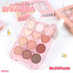 Bảng Phấn Mắt 12 ô Mịn Lì Kèm Nhũ Sivanna Colors Wafer Berry Eye Palette HF635
