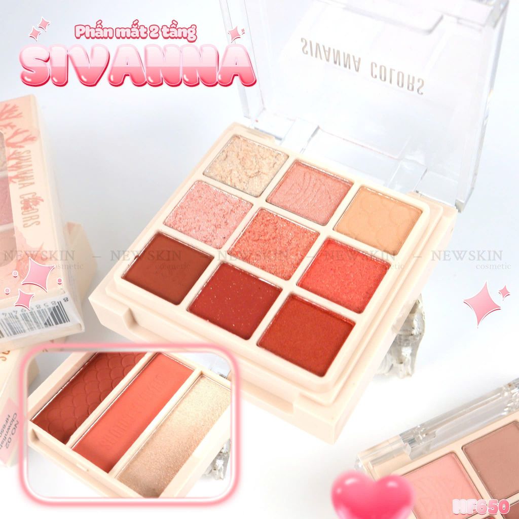 Bảng Phấn Mắt Đa Năng 2 Tầng Sivanna Colors Multi Face HF650