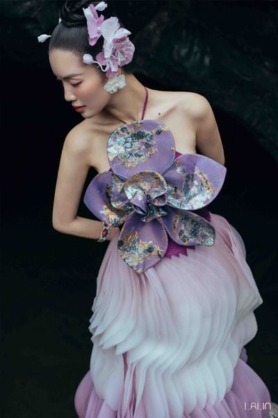  Đầm Tơ Cẩm Hoa 