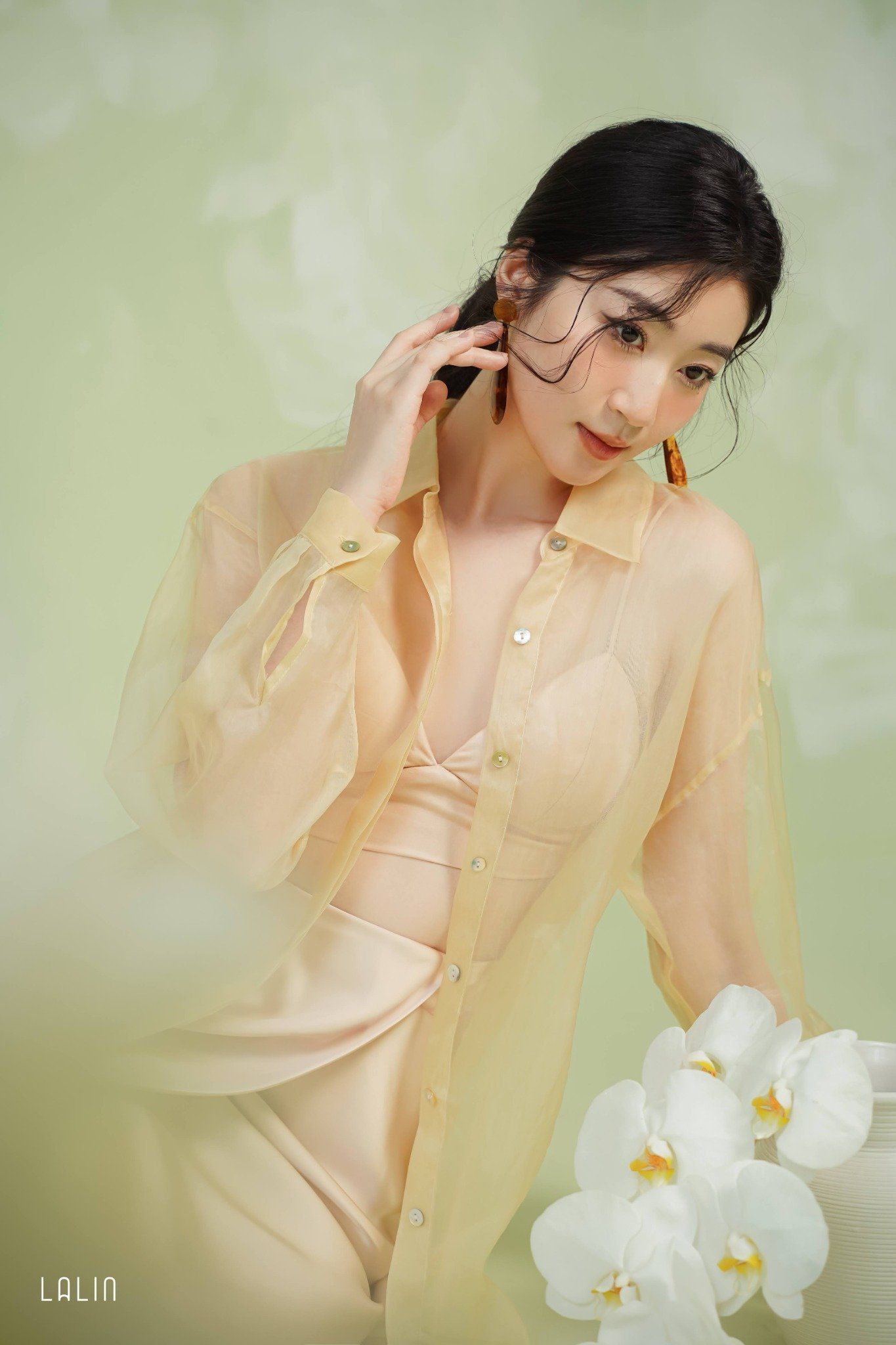 Áo Sơ Mi Lụa Tơ Tằm Mây Thy