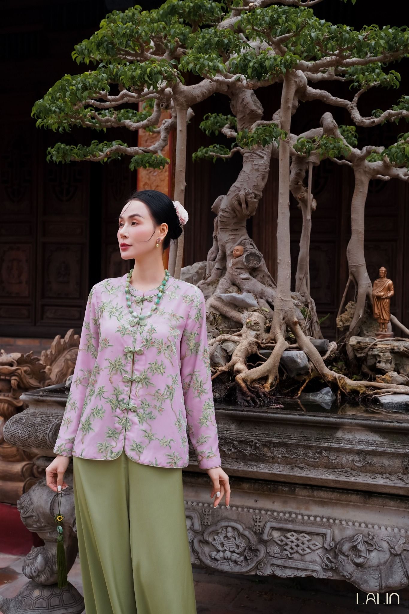 Áo Tơ Điểm Lục