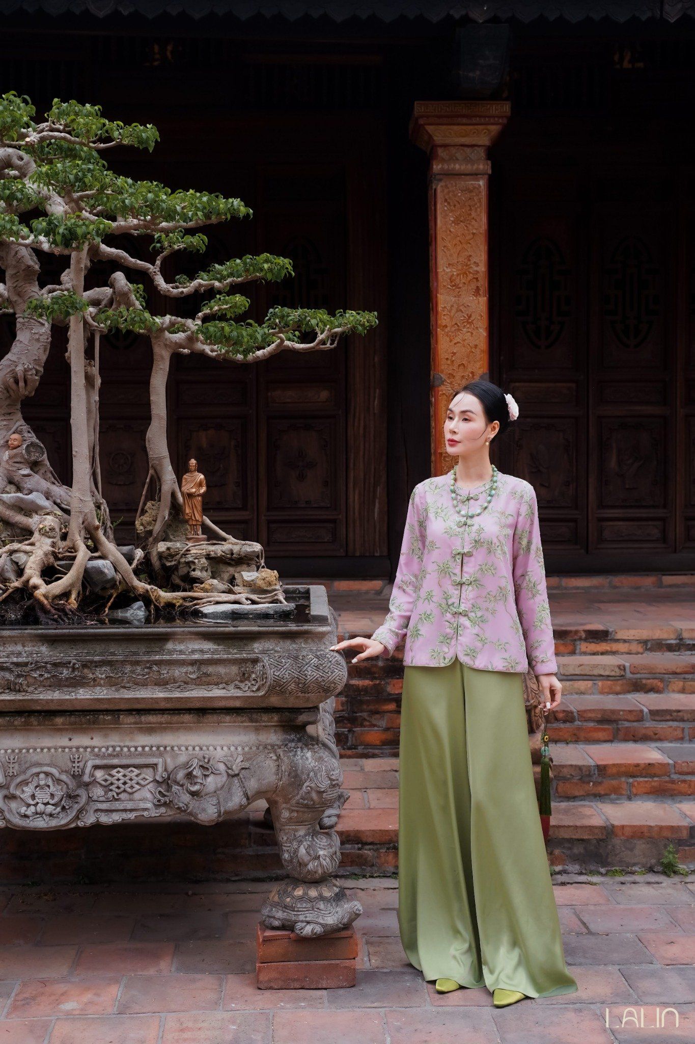 Áo Tơ Điểm Lục