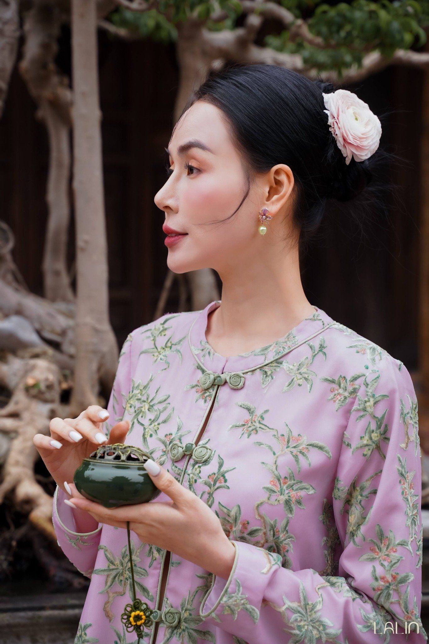 Áo Tơ Điểm Lục