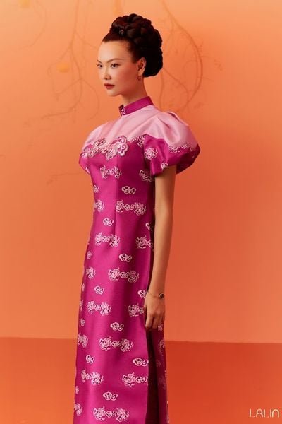  Áo Dài Tafta Khởi Hồng 