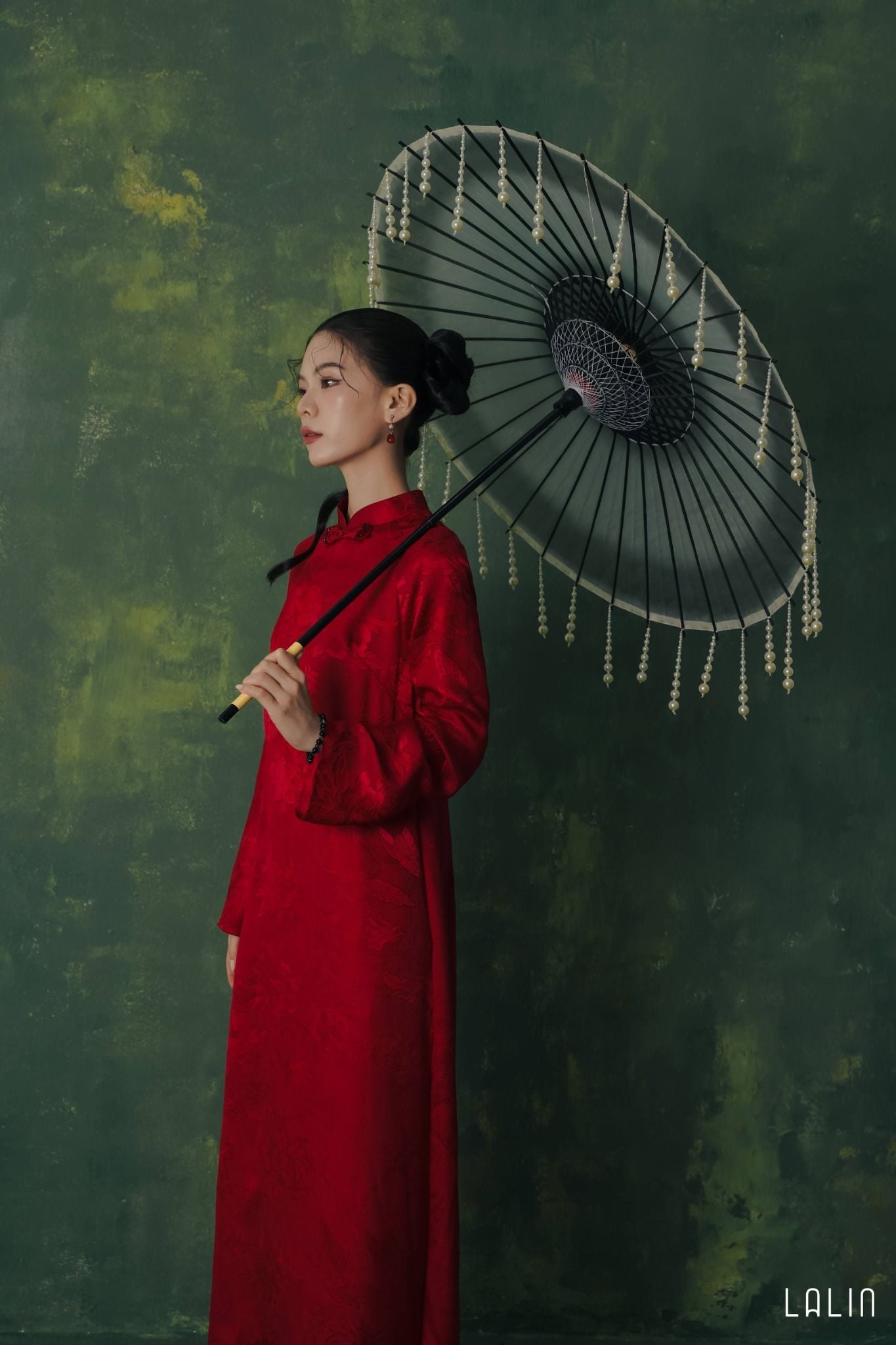 Áo Dài Tơ Tằm Giáng Kim