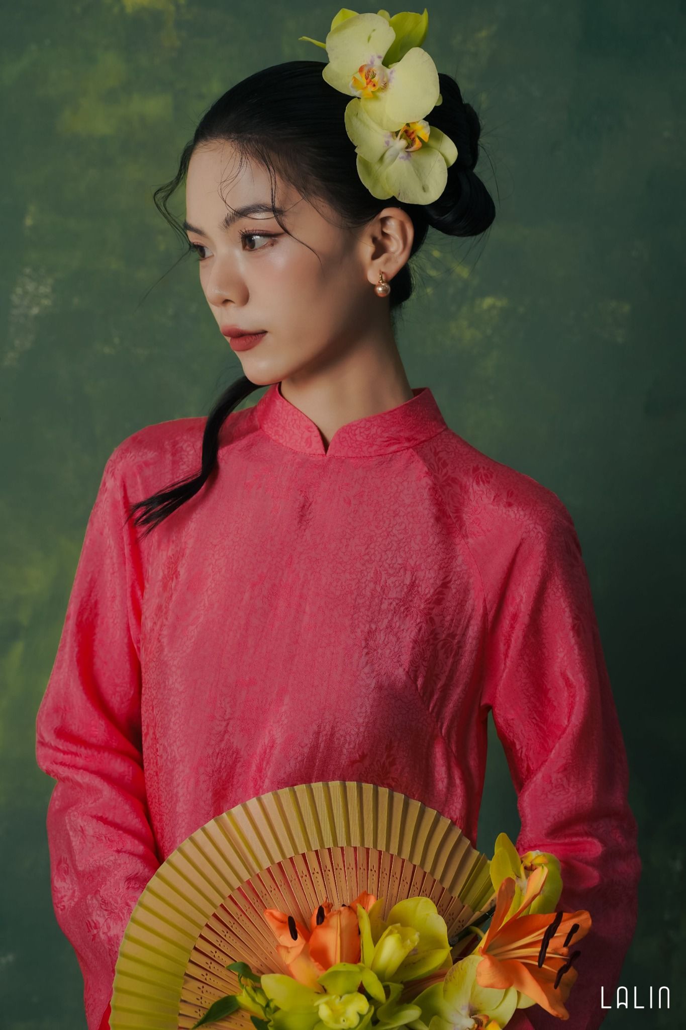 Áo Dài Tơ Tằm Đào Cúc