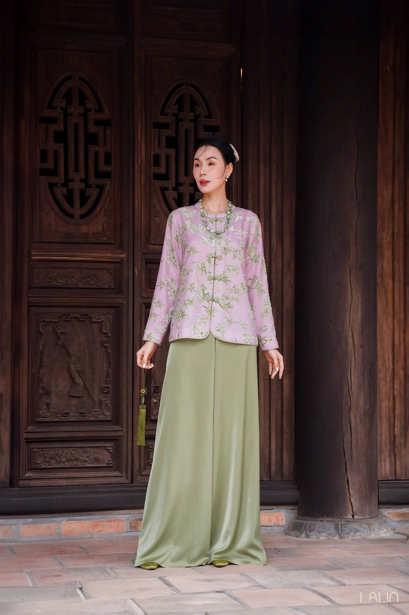 Áo Tơ Điểm Lục