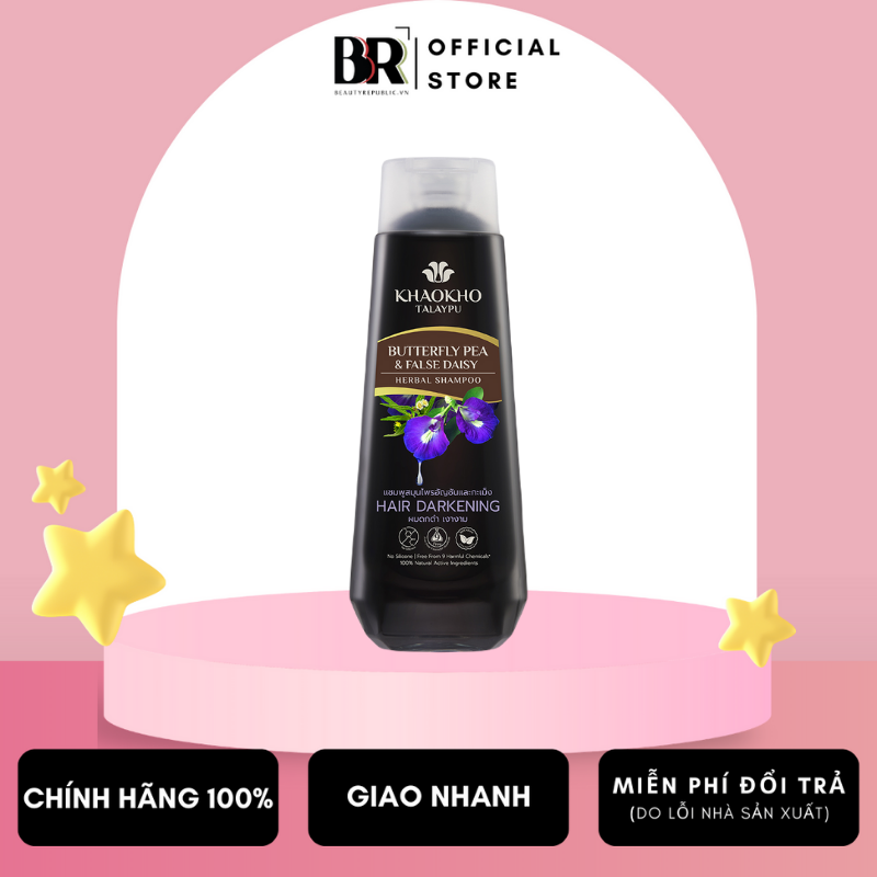  Dầu Gội Thảo Dược Hoa Đậu Biếc Và Hàn Liên Thảo Khaokho Talaypu 185ml 