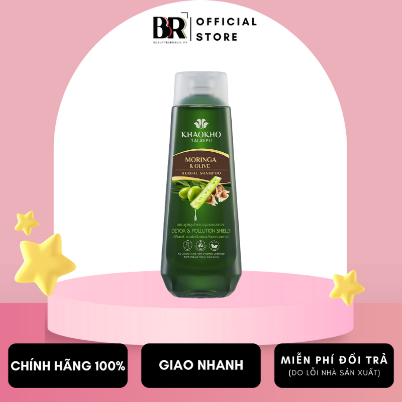  Dầu Gội Thảo Dược Chùm Ngây Và Ô-liu Khaokho Talaypu 330ml 