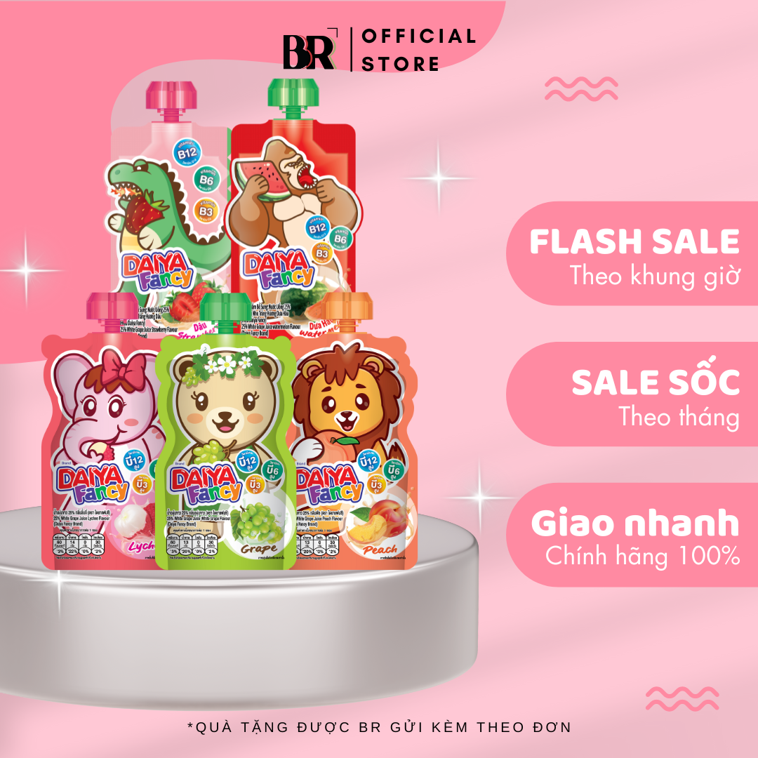 TPBS : Nước Uống 25% Nước Ép Nho Trắng Hiệu Daiya Fancy 150ml VN (Hộp 12)