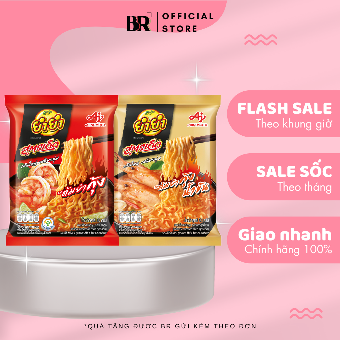 Mì Gói Ăn Liền Vị Tom Yum Kung YumYum Sood-ded 80g