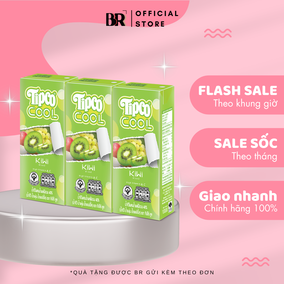 Tipco Cool Nước Ép 40% Kiwi và Trái Cây Hỗn Hợp 200ml