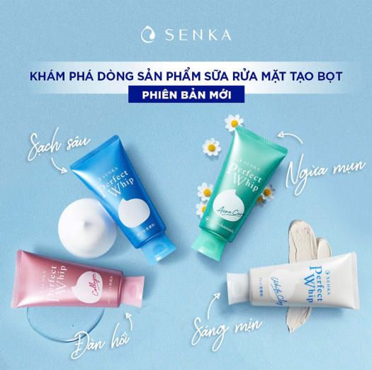  Senka Sữa Rửa Mặt Dành Cho Da Mụn 100g Perfect Whip Acne Care 