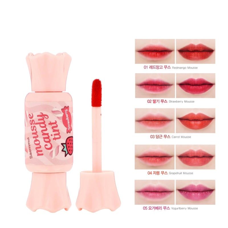  Son Tint Viên Kẹo The Saem Saemmul Mousse Candy Tint 04 Grapefruit Mousse (8g) 