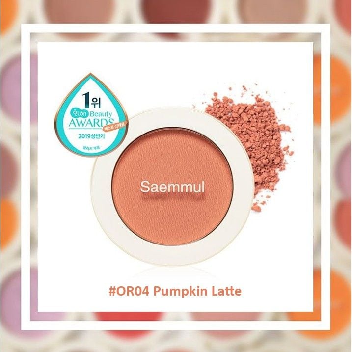  The Saem Phấn Má Hồng Saemmul Single Blusher #Or04 Pumpkin Latte 