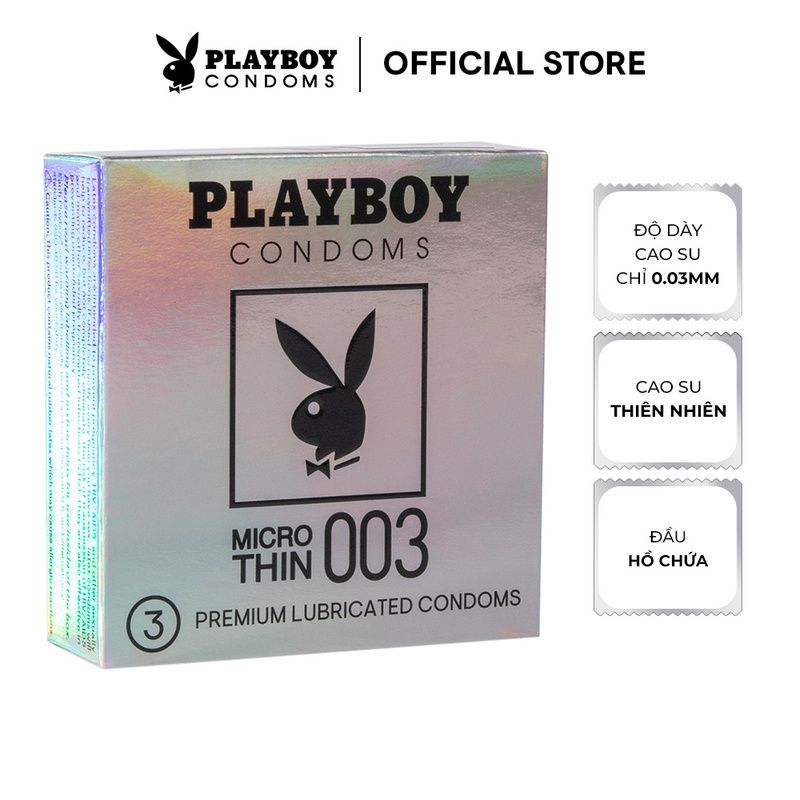  Playboy 003 Micro-Thin Bao Cao Su Siêu Mỏng Hộp 3C 