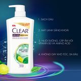  Dầu Gội Clear Bạc Hà Hỗ Trợ Làm Sạch Gàu Mát Lạnh 340g 