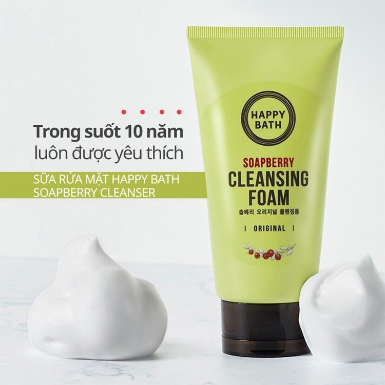 Sữa Rửa Mặt Loại Bỏ Mụn Đầu Đen Happy Bath Cleansing Foam Soapberry
