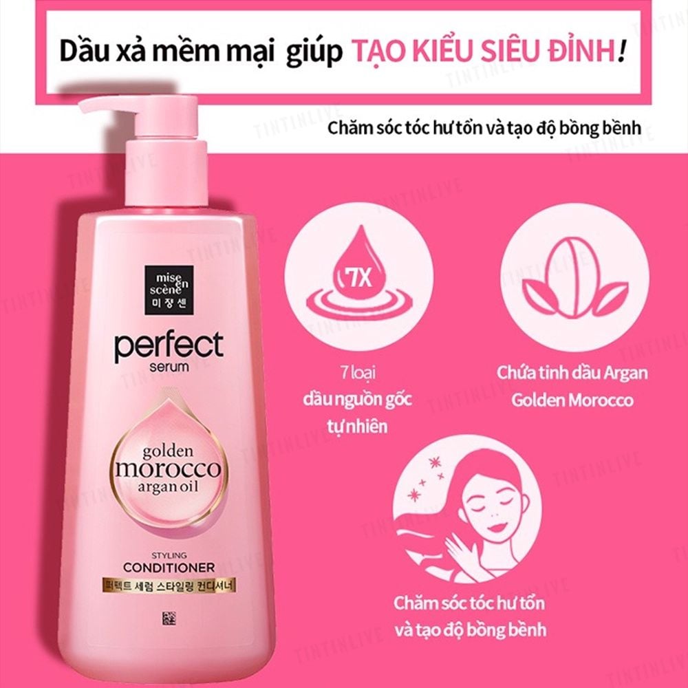  Dầu Xả Mise En Scene Hỗ Trợ Giữ Nếp Tóc Perfect Serum Styling Conditioner 680ml 