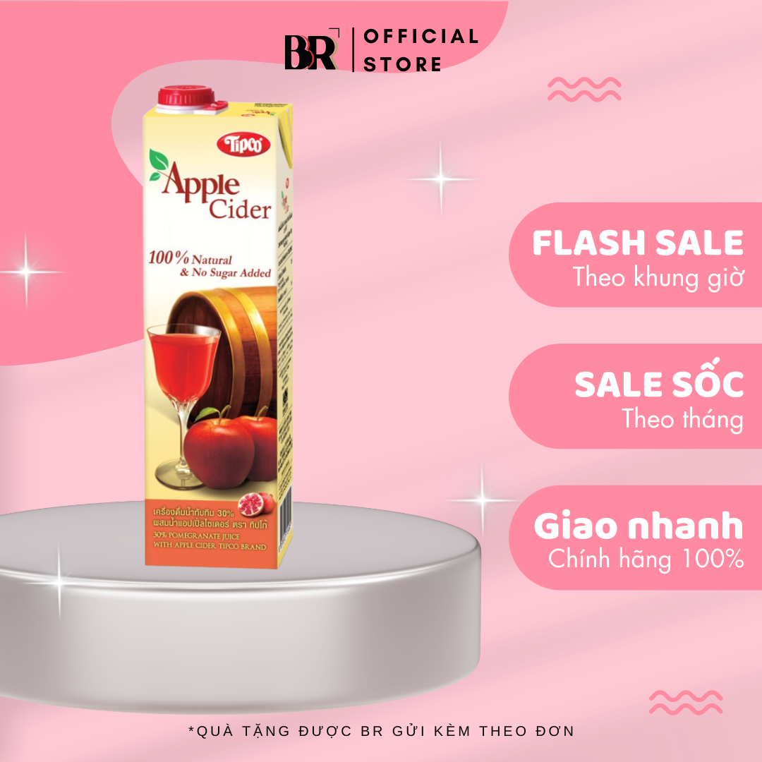 Tipco Nước Ép Lựu 30% với Nước Táo Lên Men 1L