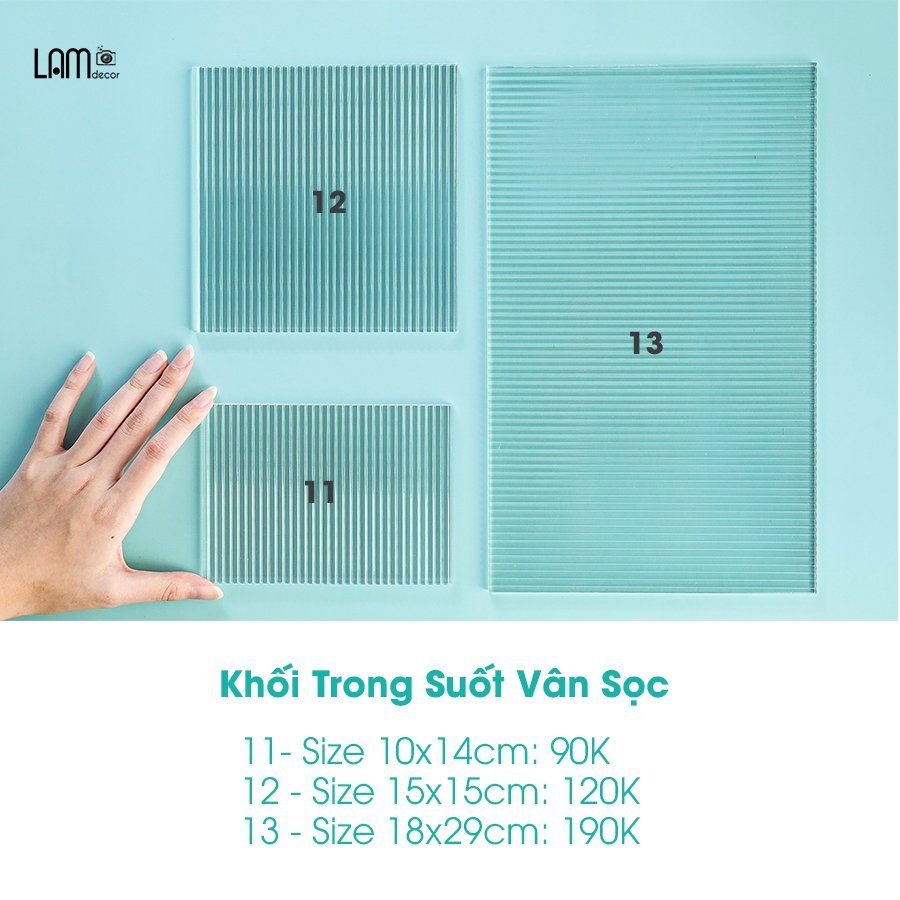  Khối trong suốt acrylic vân nước, vân sọc để chụp ảnh sản phẩm 