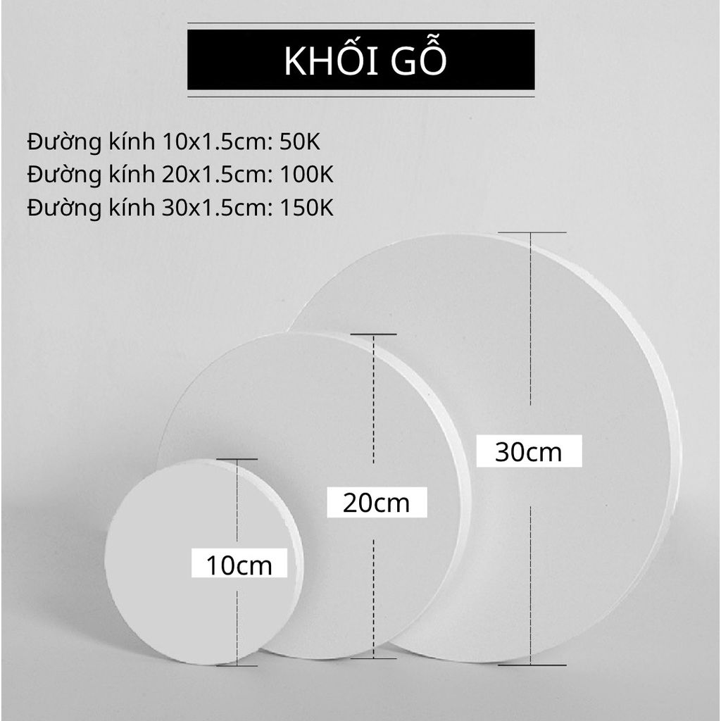  Khối hộp trắng bằng gỗ - Khối Tròn 