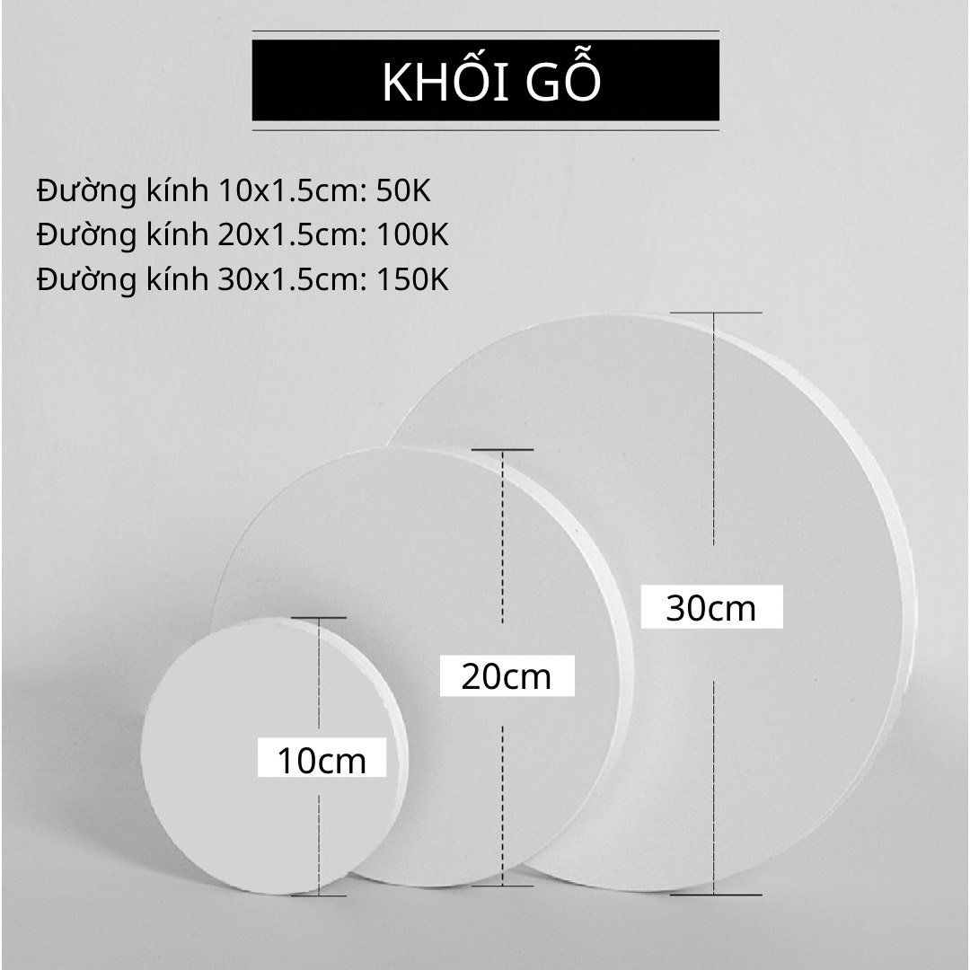  Khối hộp trắng bằng gỗ - Khối Tròn 