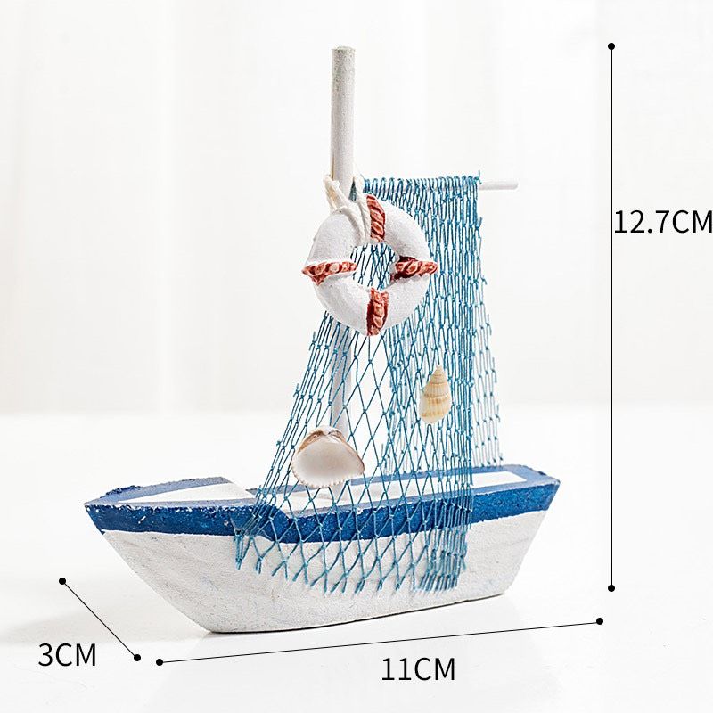 Mô hình thuyền buồm FJ45A5 xanh size 43cm Thuyền gỗ trang trí Giá Chỉ  550000 