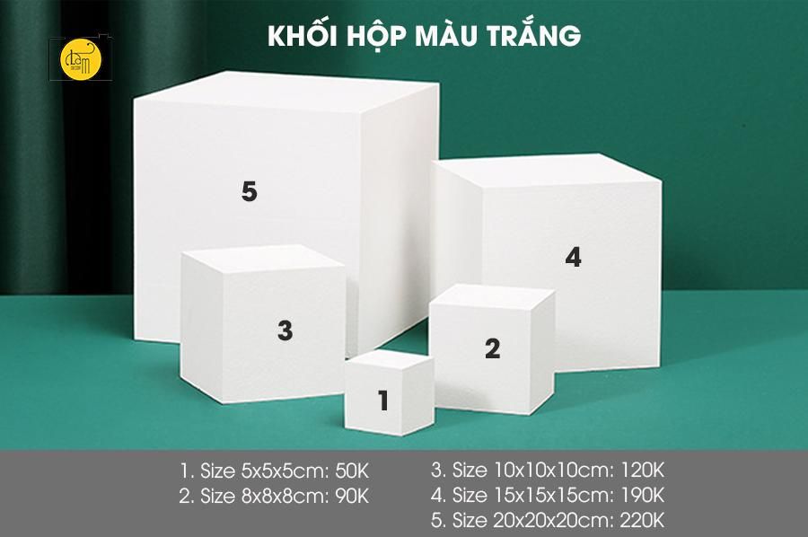  Khối hộp trắng bằng gỗ - Lập phương 