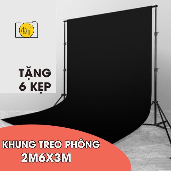  Khung treo phông nền chụp ảnh di động hình chữ U 2m6x3m 