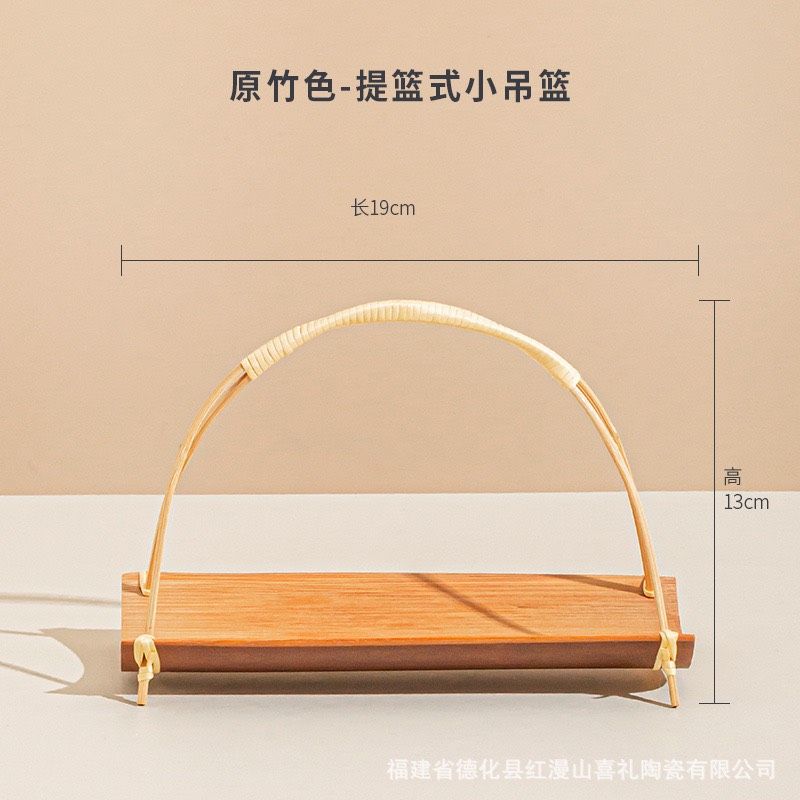  Giá đỡ bằng tre có tay cầm phong cách Trung Hoa dùng làm phụ kiện để đồ, trang trí khi chụp ảnh bánh 