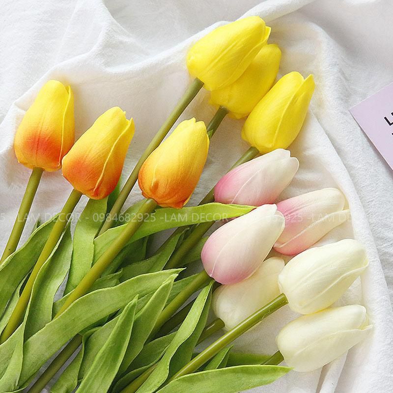  Hoa tuylip giả trang trí (Nhiều màu) 