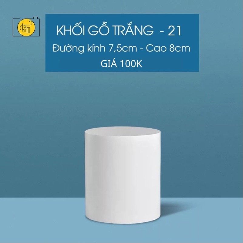  Khối hộp trắng bằng gỗ - Khối Trụ 