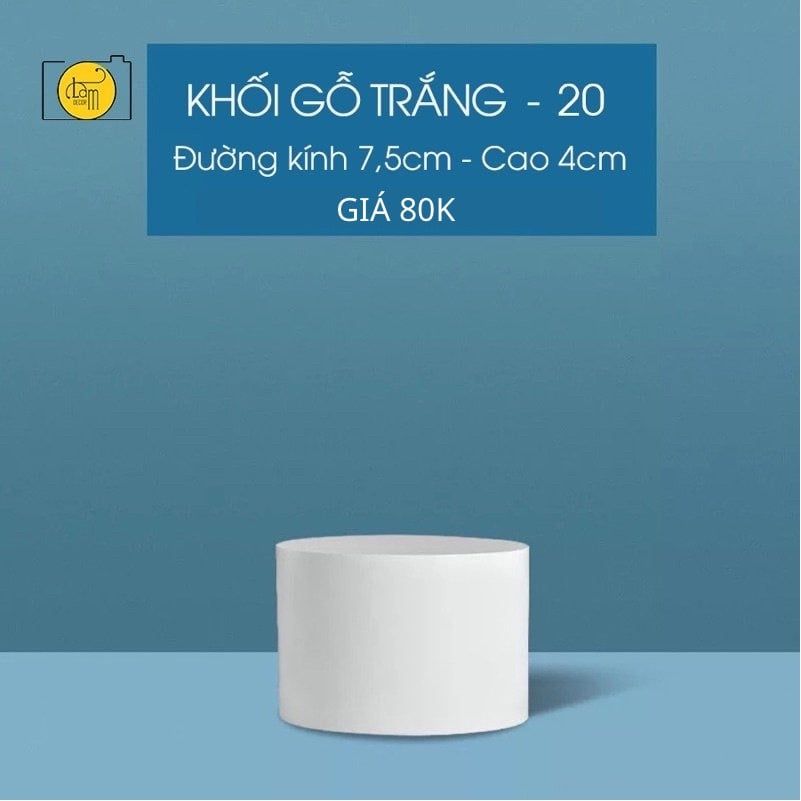  Khối hộp trắng bằng gỗ - Khối Trụ 