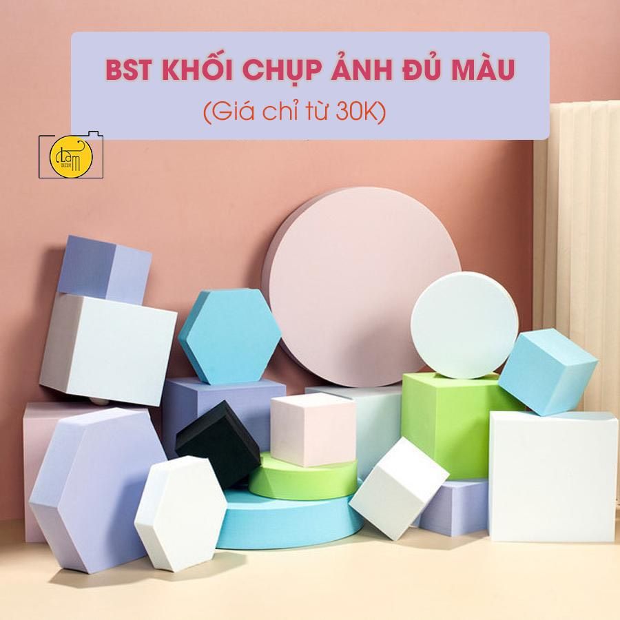  Set khối xốp hình học 8 món có nhiều màu để làm phụ kiện chụp ảnh 