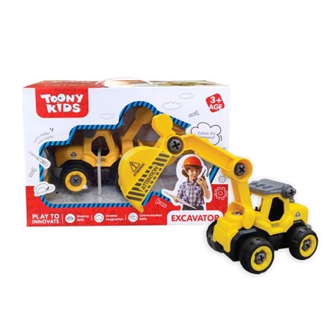 ĐỒ CHƠI TOONYKIDS XE CẦN CẨU LẮP RÁP KĨ THUẬT - EXCAVATOR - TN048