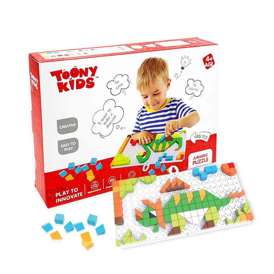 ĐỒ CHƠI TOONYKIDS BỘ TRANH XẾP NÚT - JURASSIC PUZZLE - TN011