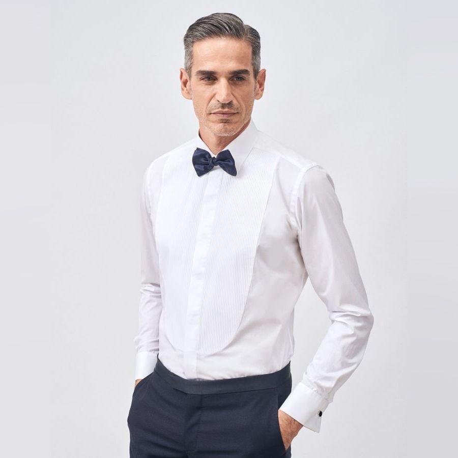 Áo sơ mi nam xếp ly mặc Tuxedo Anlimen  Gentle Spread Collar