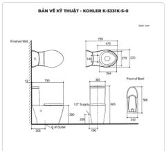 Bồn cầu hai khối Kohler Karess K-5331K-S-0