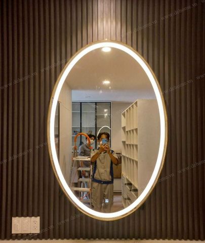 Gương khung inox hình elip KT 600 x 900mm DKL69.4