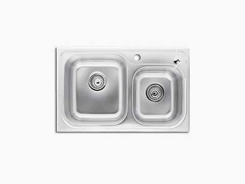 Chậu rửa chén bằng thép không rỉ Kohler Marcato K-3676T-2KD-NA